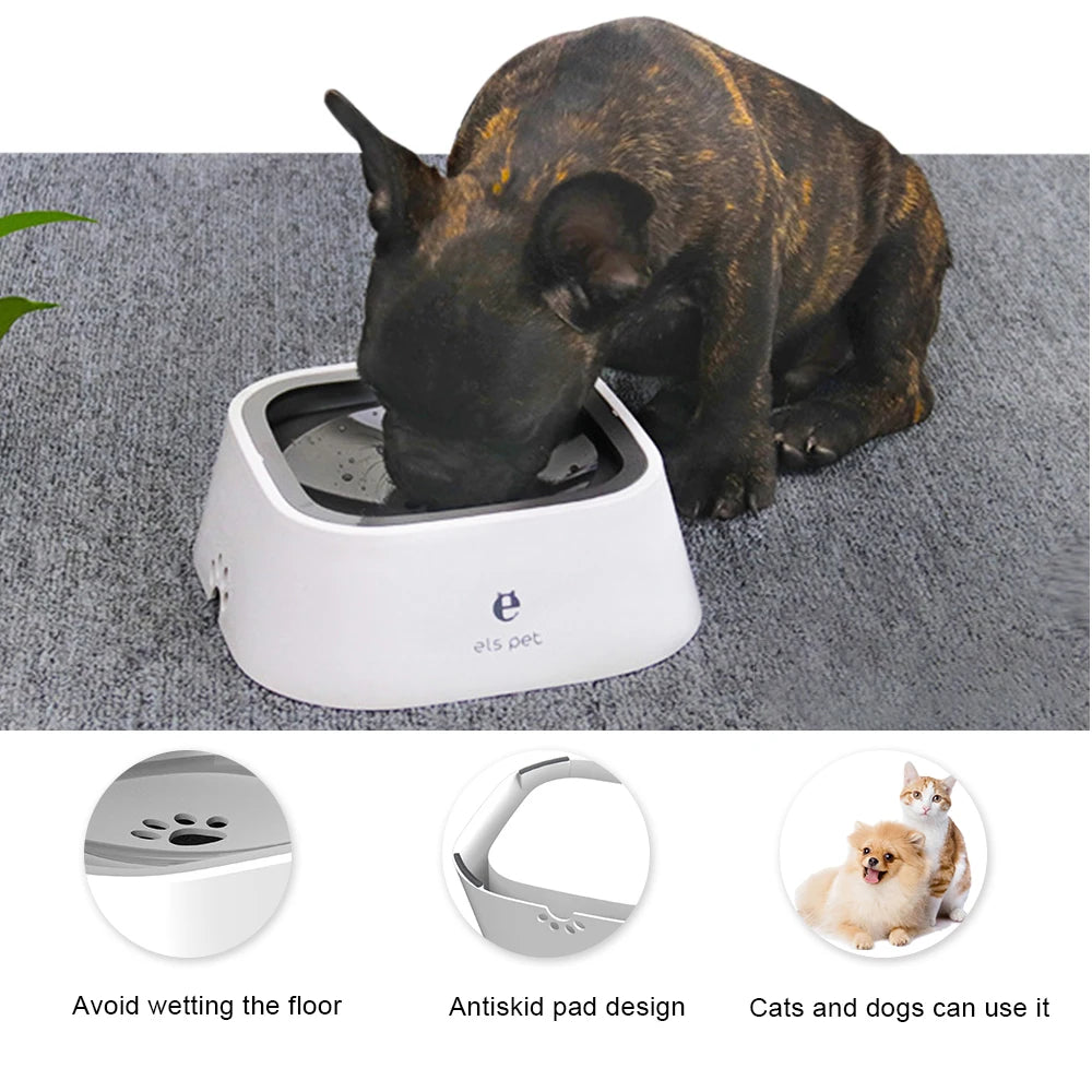 1.5L Anti-Spill Pet Water Bowl with Floating Design for Dogs and Cats